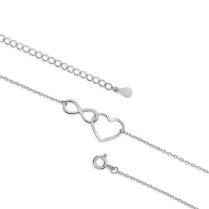 Bratara de picior argint cu inima si infinit DiAmanti Z1793XR-DIA (Argint 925‰ 1,1 g.)